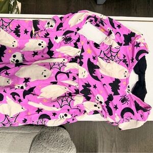 Little Sleepies Ghost and Web Pajama Set - Pink and Black
